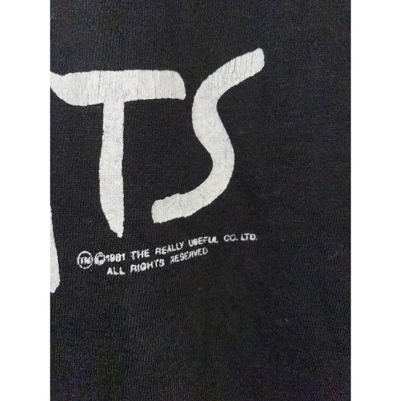 Cats Broadway Musical Vintage 1981 Ched By Anvil Black T-Shirt Tee Size Large - Picture 3 of 5